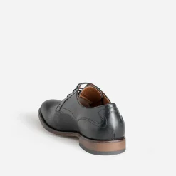 Derby noir cuir embossé