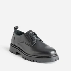 Derby noir cuir semelle crantée