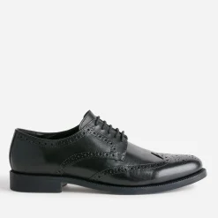 Derby noir en cuir détails perforations