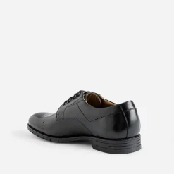 Derby noir en cuir ligne perforée
