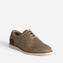 Derby taupe cuir velours