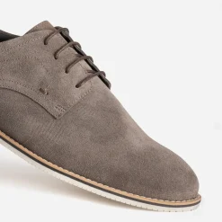 Derby taupe cuir velouts