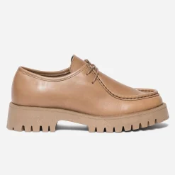 Derby TEXTO camel éco-conçu cuir à semelle crantée