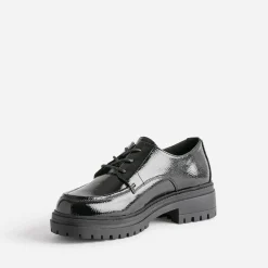 Derby TEXTO éco-conçu noir verni semelle crantée