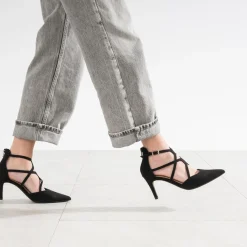 Escarpin cage TEXTO noir suédé