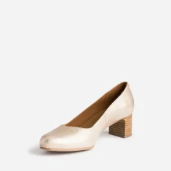 Escarpin ERAM FLEX doré en cuir embossé