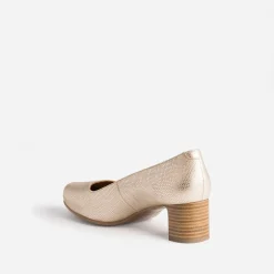 Escarpin ERAM FLEX doré en cuir embossé