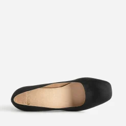 Escarpin noir suédé à bout carré