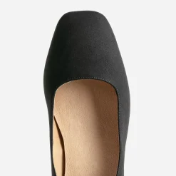 Escarpin noir suédé à bout carré