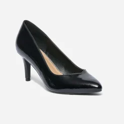 Escarpin noir verni à bout pointu