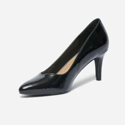 Escarpin noir verni à bout pointu