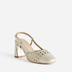 Escarpin slingback or tressé