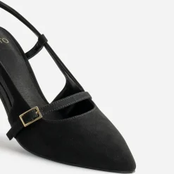 Escarpin slingback TEXTO noir suédé