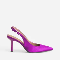 Escarpin slingback TEXTO violet satiné