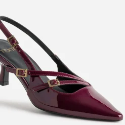 Escarpin slingback TEXTO bordeaux verni