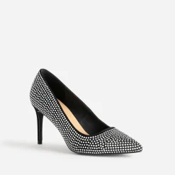 Escarpin stiletto TEXTO noir décor strass