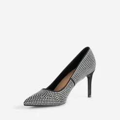 Escarpin stiletto TEXTO noir décor strass