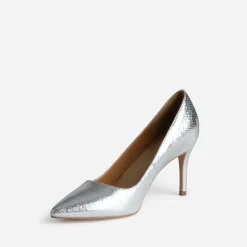 Escarpin TEXTO argenté motif effet python