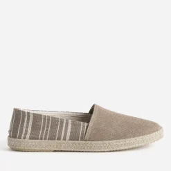 Espadrille beige toile motif rayures