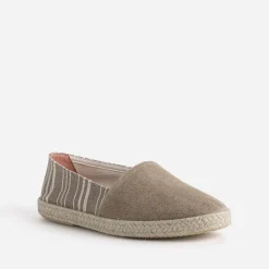 Espadrille beige toile motif rayures