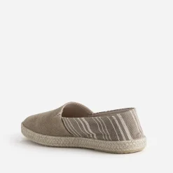 Espadrille beige toile motif rayures