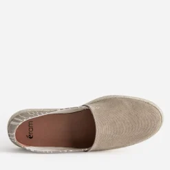 Espadrille beige toile motif rayures