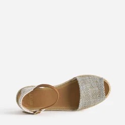 Espadrille bleue toile tressée