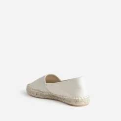 Espadrille écrue et argentée toile
