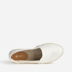 Espadrille écrue toile damassée