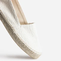 Espadrille écrue toile damassée