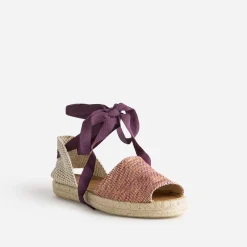 Espadrille violet, corail, blanc en textile