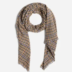 Etole beige à motif pied-de-poule couleurs