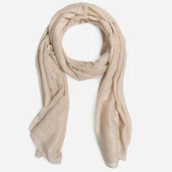 Foulard ecru pailleté doré