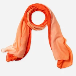 Foulard orange pailleté effet deep dye