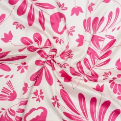 Foulard rose et blanc motif floral - Sélection Octobre Rose