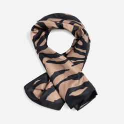 Foulard TEXTO beige motif zèbre