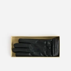 Gants homme noirs finition tricot