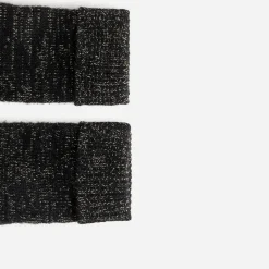 Gants noirs en tricot lurex