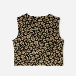 Gilet TEXTO noir à motif léopard