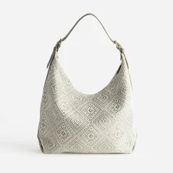 Grand sac kaki brodé