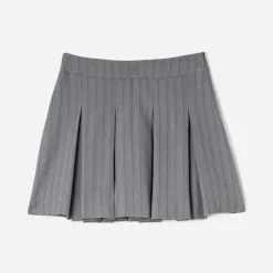 Jupe de tailleur TEXTO grise rayures tennis