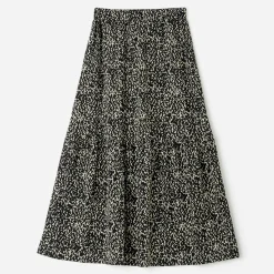 Jupe longue TEXTO noire motif animalier