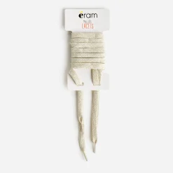 Lacets plats écrus pailletés dorés