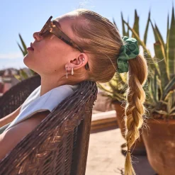 Lot de 3 chouchous fuchsia, vert, imprimé