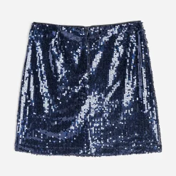 Mini jupe TEXTO marine en sequins