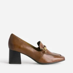 Mocassin à talon CAPRICE cognac en cuir