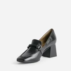 Mocassin à talon CAPRICE noir en cuir