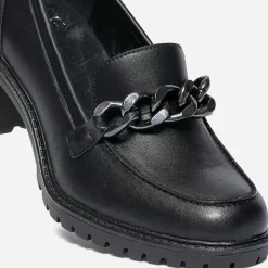 Mocassin à talon noir