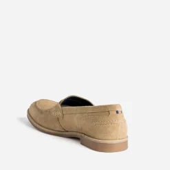 Mocassin beige cuir velours éco-conçu