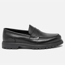 Mocassin éco-conçu noir en cuir